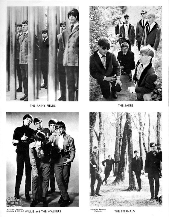 The Rainy Fields, The Jades, Willie and The Walkers, The Eternals